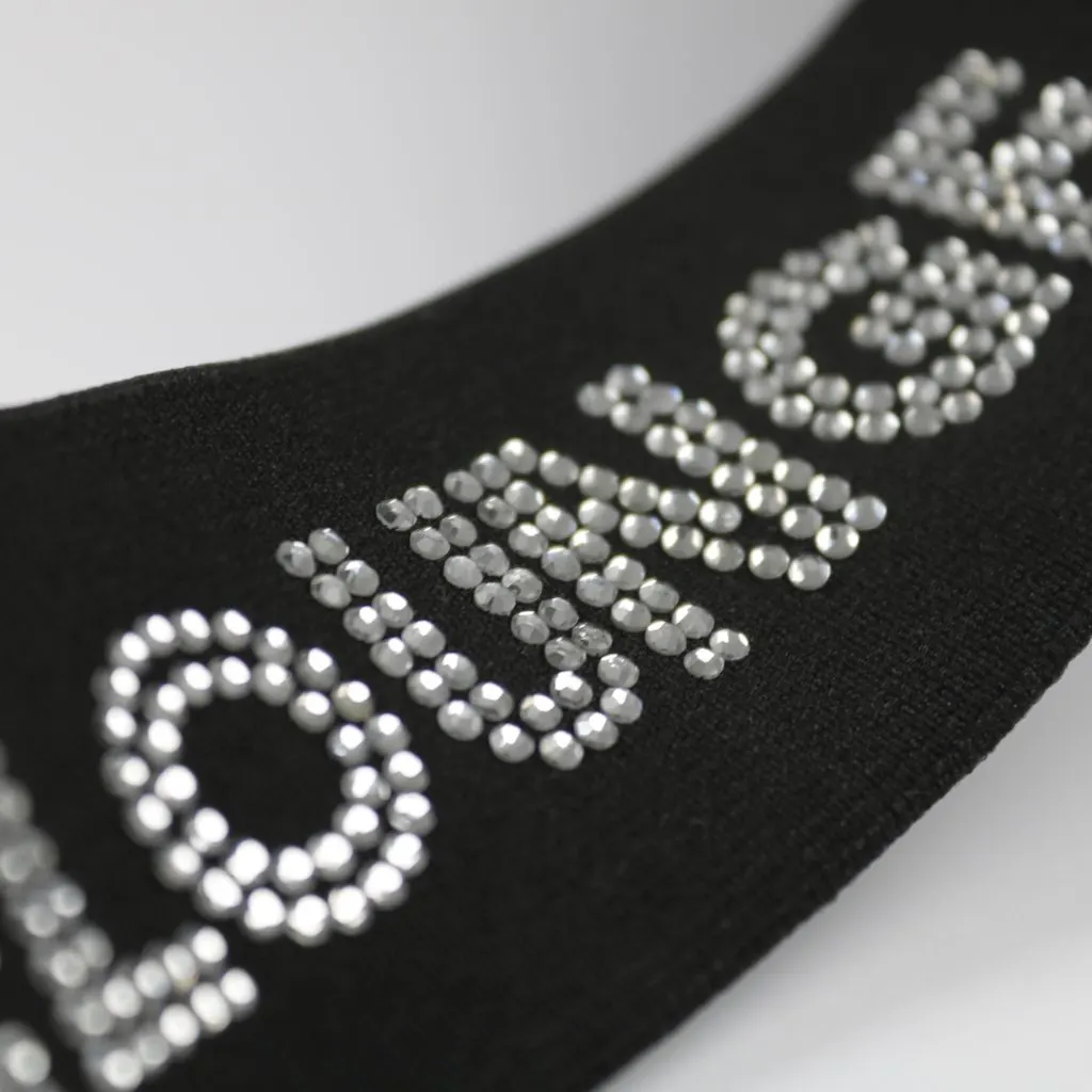 Hot-Fix Rhinestone Elastic Band for Women’s Apparel