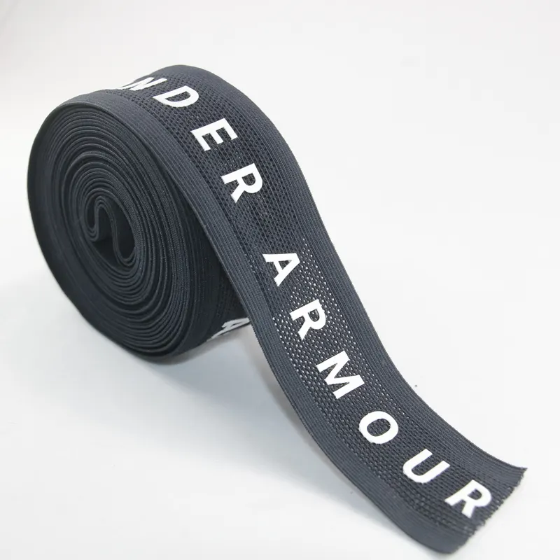 Breathable mesh printed elastic band on a spool