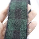 Faux Mink Velvet Plaid Jacquard Elastic Band – Green Base with Black Check