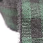 Faux Mink Velvet Plaid Jacquard Elastic Band – Green Base with Black Check