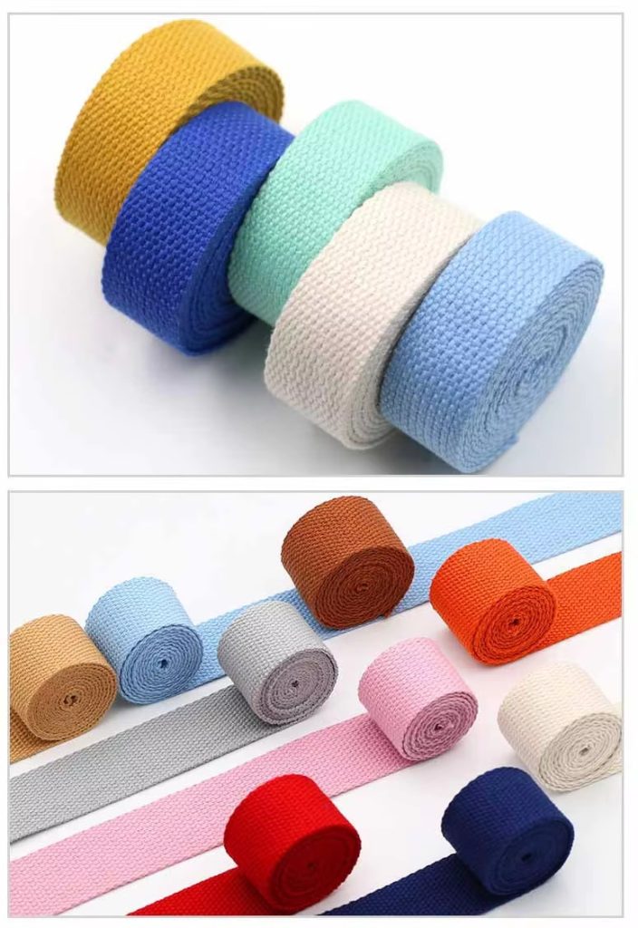 Pearl Pattern Polyester-Cotton Webbing for Handbags – 1.3mm Thick, 100 Stock Colors, 20-50mm Widths