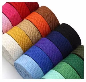 Pearl Pattern Polyester-Cotton Webbing for Handbags – 1.3mm Thick, 100 Stock Colors, 20-50mm Widths