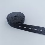 Buttonhole elastic tape manufactured in widths from 10 mm to 60 mm for apparel use